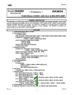 浏览型号AK4634的Datasheet PDF文件第1页