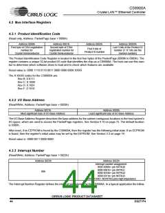 浏览型号CS8900A-IQZ的Datasheet PDF文件第44页