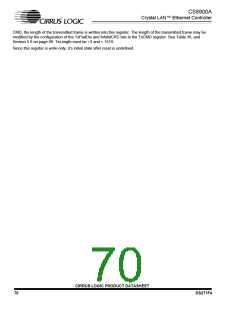 浏览型号CS8900A-IQZ的Datasheet PDF文件第70页