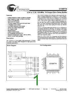浏览型号CY29774AIT的Datasheet PDF文件第1页
