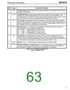 浏览型号MT9076AP的Datasheet PDF文件第63页