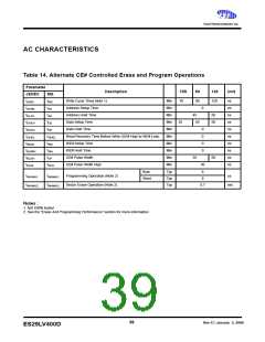 浏览型号ES29DS640FT-90RTG的Datasheet PDF文件第39页