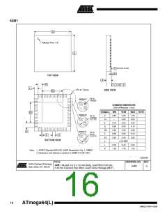 浏览型号ATMEGA64L-8AU的Datasheet PDF文件第16页