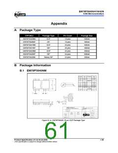 浏览型号EM78P5841NP的Datasheet PDF文件第61页