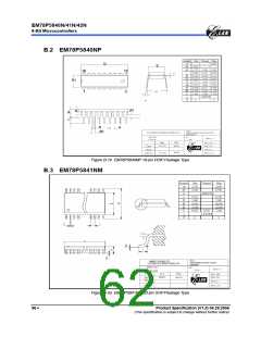 浏览型号EM78P5841NP的Datasheet PDF文件第62页