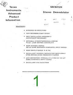 浏览型号SN76115N的Datasheet PDF文件第1页