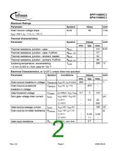 浏览型号11N80C3的Datasheet PDF文件第2页