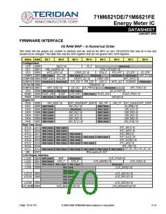 浏览型号71M6521DE-IGTR/F的Datasheet PDF文件第70页