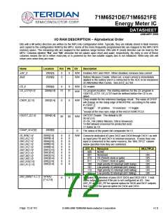 浏览型号71M6521DE-IGTR/F的Datasheet PDF文件第72页