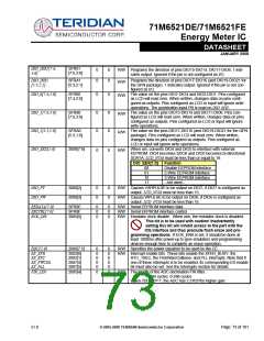 浏览型号71M6521DE-IGTR/F的Datasheet PDF文件第73页