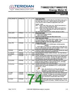 浏览型号71M6521DE-IGTR/F的Datasheet PDF文件第74页