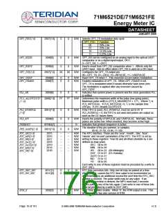 浏览型号71M6521DE-IGTR/F的Datasheet PDF文件第76页