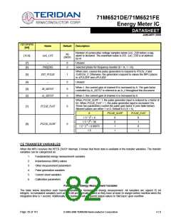浏览型号71M6521DE-IGTR/F的Datasheet PDF文件第82页