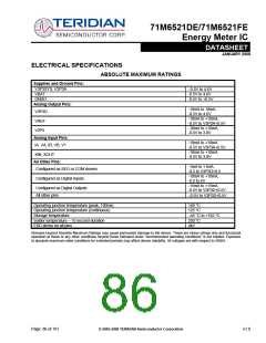 浏览型号71M6521DE-IGTR/F的Datasheet PDF文件第86页