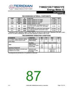 浏览型号71M6521DE-IGTR/F的Datasheet PDF文件第87页