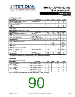 浏览型号71M6521DE-IGTR/F的Datasheet PDF文件第90页
