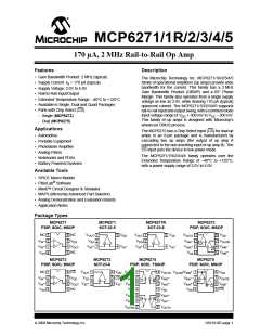 浏览型号MCP6273-E/CH的Datasheet PDF文件第1页