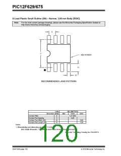 浏览型号PIC12F629T-I/SN的Datasheet PDF文件第120页