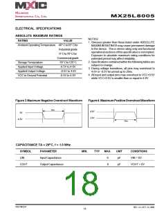 浏览型号MX25L8005M2C-15G的Datasheet PDF文件第18页