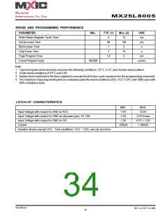 浏览型号MX25L8005M2C-15G的Datasheet PDF文件第34页