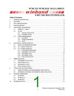 浏览型号W78C032C40DL的Datasheet PDF文件第1页