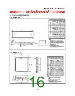 浏览型号W78C032C40DL的Datasheet PDF文件第16页
