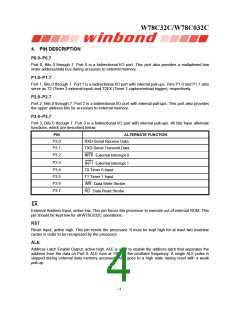 浏览型号W78C032C40DL的Datasheet PDF文件第4页
