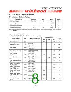 浏览型号W78C032C40DL的Datasheet PDF文件第8页