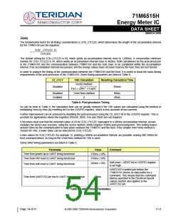 浏览型号71M6515H-IGTR/F的Datasheet PDF文件第54页