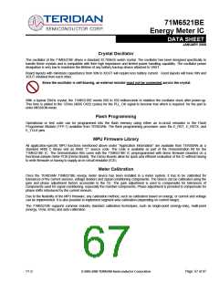 浏览型号71M6521DE-IMF的Datasheet PDF文件第67页