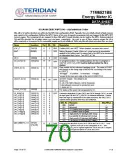 浏览型号71M6521BE-IGTR/F的Datasheet PDF文件第70页