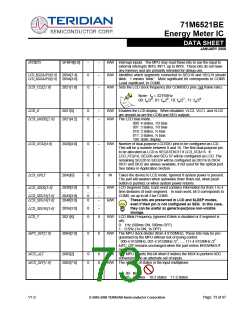 浏览型号71M6521DE-IMF的Datasheet PDF文件第73页