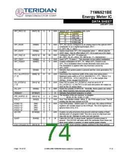 浏览型号71M6521BE的Datasheet PDF文件第74页