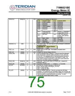 浏览型号71M6521BE的Datasheet PDF文件第75页