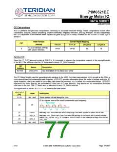 浏览型号71M6521DE-IMF的Datasheet PDF文件第77页