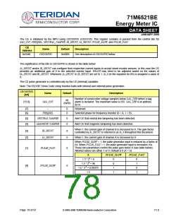 浏览型号71M6521BE-IGT/F的Datasheet PDF文件第78页