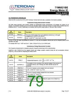 浏览型号71M6521BE的Datasheet PDF文件第79页