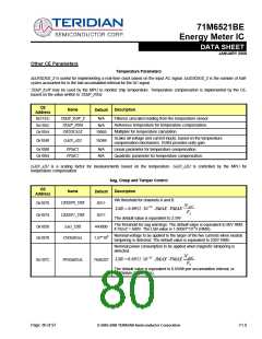 浏览型号71M6521BE的Datasheet PDF文件第80页