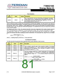 浏览型号71M6521BE-IGT/F的Datasheet PDF文件第81页