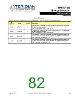 浏览型号71M6521BE-IGT/F的Datasheet PDF文件第82页