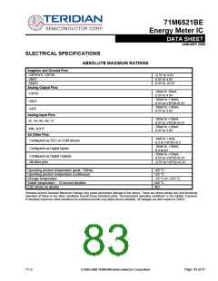 浏览型号71M6521BE-IGT/F的Datasheet PDF文件第83页