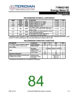 浏览型号71M6521BE-IGT/F的Datasheet PDF文件第84页