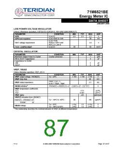 浏览型号71M6521BE的Datasheet PDF文件第87页