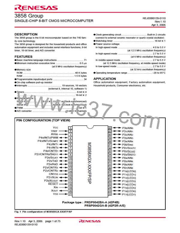 M38586GE-XXXSP图片预览
