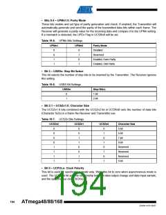 浏览型号ATMEGA48V-10AUR的Datasheet PDF文件第194页