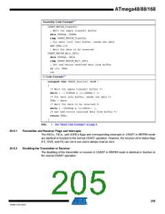 浏览型号ATMEGA48V-10AUR的Datasheet PDF文件第205页