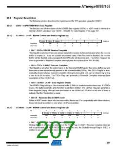 浏览型号ATMEGA48V-10AUR的Datasheet PDF文件第207页