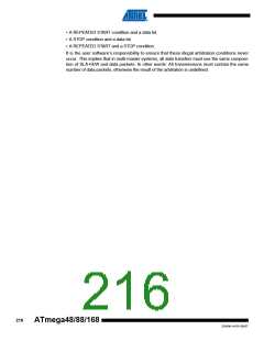浏览型号ATMEGA48V-10AUR的Datasheet PDF文件第216页