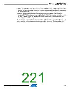 浏览型号ATMEGA48V-10AUR的Datasheet PDF文件第221页
