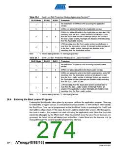 浏览型号ATMEGA48V-10AUR的Datasheet PDF文件第274页